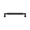 Heritage Brass Cabinet Pull Bauhaus Round Design 101mm CTC Matt Black Finish