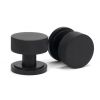 Matt Black Brompton Mortice/Rim Knob Set (Art Deco)