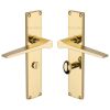 Heritage Brass Gio Bathroom Set Door Handle on 200mm Plate Polished Brass finish