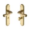 Heritage Brass Door Handle Bathroom Set Charlbury Design Satin Brass Finish