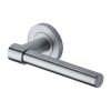 Heritage Brass Door Handle Lever on Rose Phoenix Design Satin Chrome Finish