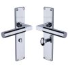 Heritage Brass Bauhaus Bathroom Set Door Handle on 200mm Plate Polished Chrome finish