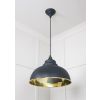 Smooth Brass Harborne Pendant in Soot