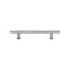 Heritage Brass Cabinet Pull T-Bar Design with 16mm Rose 128mm CTC Satin Chrome Finish