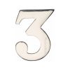 Heritage Brass Numeral 3 Self Adhesive 51mm (2") Polished Nickel finish