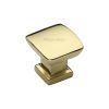 Heritage Brass Cabinet Knob Plinth Design with base 25mm Polished Brass finish