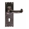 Traditional Lever On Lock Backplate - Black Antique