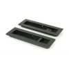 Matt Black 175mm Plain Rectangular Pull - Privacy Set