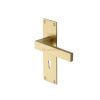 Heritage Brass Door Handle Lever Lock Metro Design Satin Brass finish