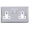 Eurolite Enhance Decorative 2 Gang Socket Polished Chrome