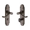 Heritage Brass Door Handle for Bathroom Savoy Design Matt Bronze finish