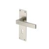 Heritage Brass Door Handle Lever Lock Metro Design Satin Nickel finish