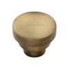 Heritage Brass Cabinet Knob Round Stepped Design 38mm Antique Brass finish