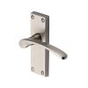 Heritage Brass Door Handle Lever Latch Sophia Short Design Satin Nickel finish