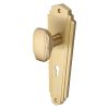 Heritage Brass Mortice Knob on Lock Plate Charlston Design Satin Brass finish