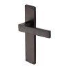 Heritage Brass Delta Hammered Lever Latch Door Handle on 200mm Plate Matt Bronze finish