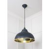 Hammered Brass Harborne Pendant in Soot