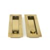 Aged Brass 175mm Plain Rectangular Pull - Privacy Set