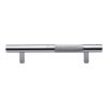 Heritage Brass Door Pull Handle Bar Knurled Design 305mm Polished Chrome Finish