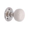 Crackled Porcelain Mortice Door Knob Polished Nickel