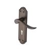 Heritage Brass Door Handle Lever Lock Sandown Design Matt Bronze finish