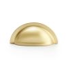 Alexander & Wilks - Bardom Ridged Cabinet Cup Pull - Satin Brass