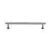 Heritage Brass Cabinet Pull Partial Knurled Design with 16mm Rose 160mm CTC Polished Chrome finish