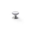 Alexander & Wilks - Waltz Round Cupboard Knob on Stepped Rose - Polished Nickel - Knob 25mm