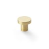 Alexander & Wilks - Hanover Plain Cupboard Knob - Satin Brass - Knob 30mm