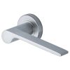 Heritage Brass Door Handle Lever Latch on Round Rose Julia Design Satin Chrome finish