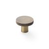 Alexander & Wilks - Hanover Knurled Circular Cupboard Knob - Antique Brass - 38mm