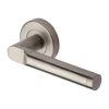 Heritage Brass Door Handle Lever Latch on Round Rose Celia Design Satin Nickel finish