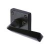 Black Iron Rustic Door Handle Lever Latch on Square Rose Donnington Design