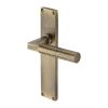 Heritage Brass Bauhaus Hammered Lever Latch Door Handle on 200mm Plate Antique Brass finish