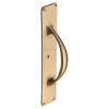 Heritage Brass Door Pull Handle on Plate Satin Brass finish