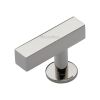 Heritage Brass Cabinet Knob Offset Square Design 44mm Polished Nickel finish