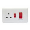 Eurolite Enhance White Plastic 45Amp Switch with a Socket White