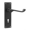 Victorian Scroll Lock Lever Handle 150mm Matt Black