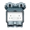 Eurolite Euroseal 2 Gang Unswitched Socket Grey