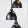 Smooth Brass Brindley Cluster Pendant in Elan Black