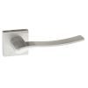 Forme Olimpia Lever Door Handle on Minimal Square Rose - Satin Chrome