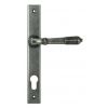 Pewter Reeded Slimline Lever Espag. Lock Set