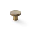 Alexander & Wilks - Hanover Plain Cupboard Knob - Antique Brass - Knob 38mm