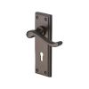 Heritage Brass Door Handle Lever Lock Edwardian Design Matt Bronze finish