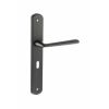 Forme Brigette Solid Brass Key Lever Door Handle on Backplate - Matt Black