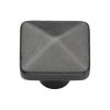 Rustic Dark Bronze Cabinet Knob Square Pyramid Design 38mm