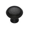 Heritage Brass Cabinet Knob Hand Beaten Design 32mm Matt Black finish