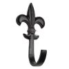 The Tudor Fleur-de-lys Coat Hook Black Iron