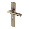 Heritage Brass Bauhaus Reeded Lever Lock Antique Brass finishUK Design Registration Number 6234526