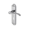 Heritage Brass Door Handle Lever Lock Maya Design Polished Chrome finish